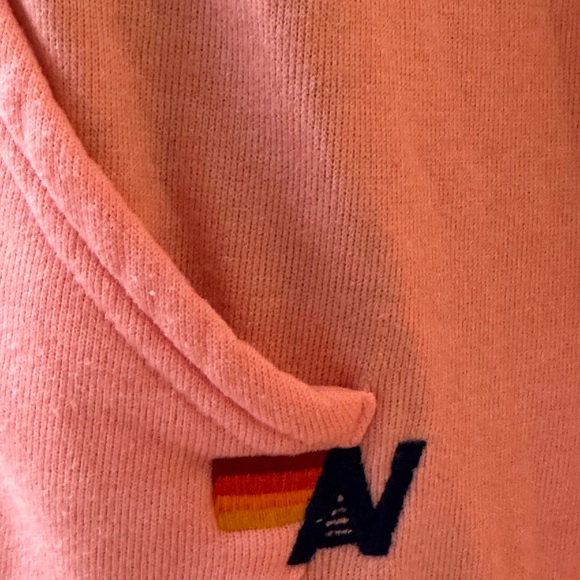 NWT AVIATOR NATION SWEAT SUIT SET HOODIE AND JOGGERS PINK 5 STRIPE - Picture 12 of 15